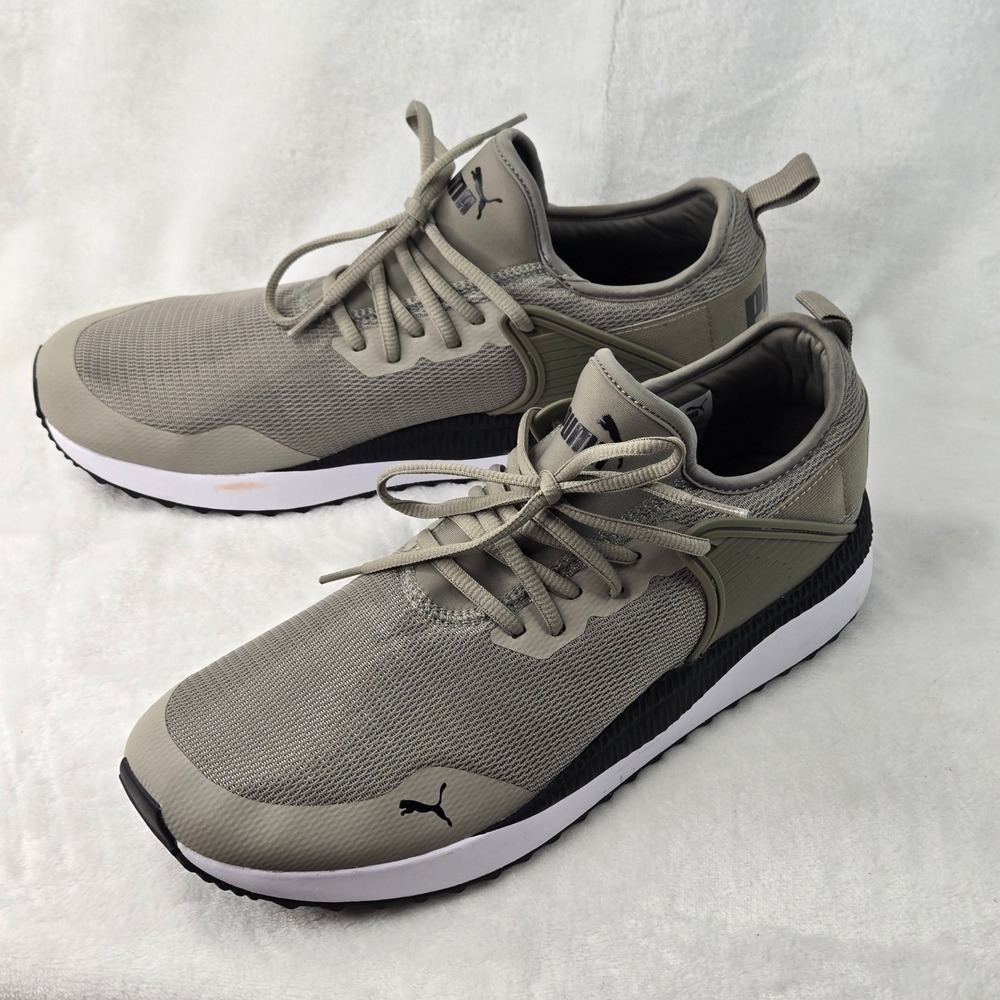 Puma Pacer Next Cage Mens Olive Green Grey Running‎ Sneakers 365284-18 Size 12